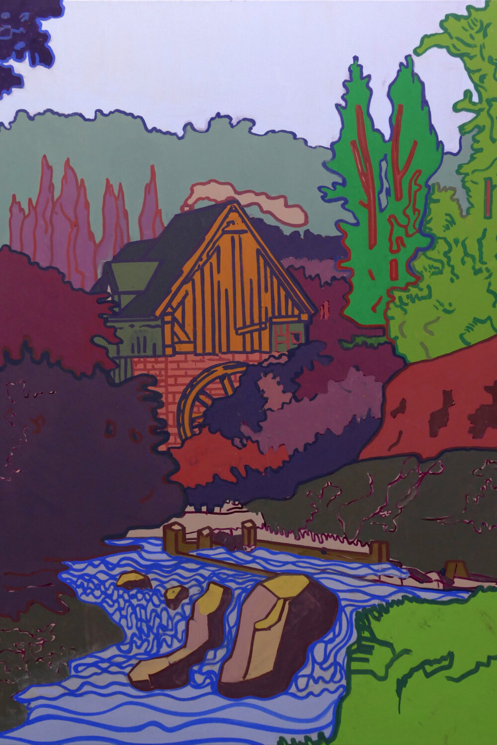 Hubert Schmalix, Landscape, „Achenbach, One of Many, I", 2017, Öl auf Leinwand, 175 x 130 cm