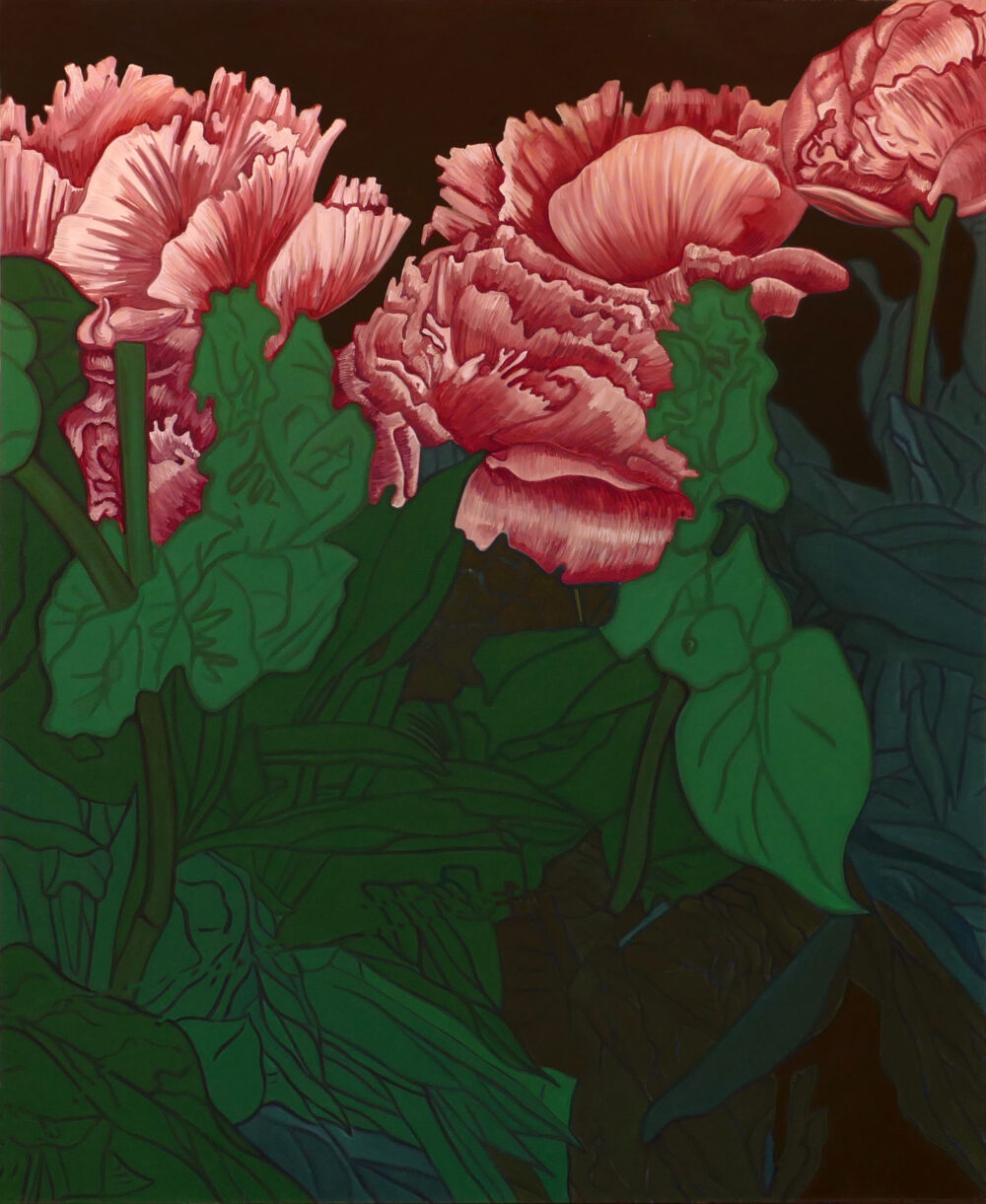 Flowers, „Peonies, Majestic", 2011, Öl auf Leinwand, 245 x 200 cm