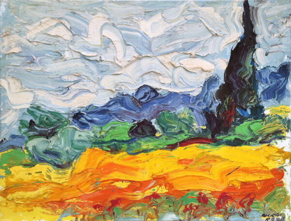 Otto Muehl 1998 Van Gogh Landschaft mit Zypresse Foto Galerie Sommer