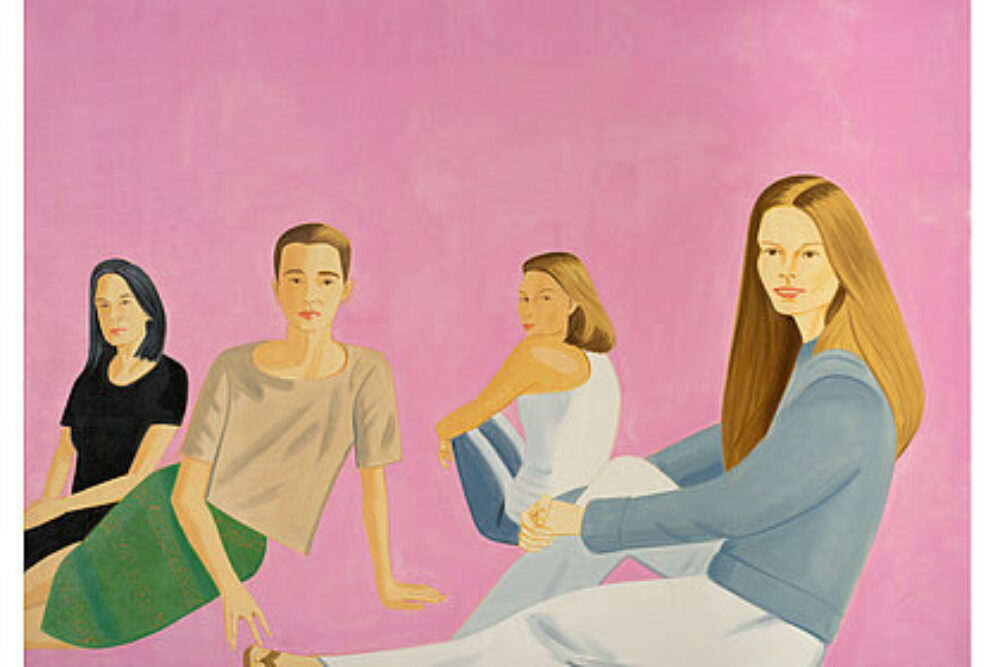 Alex Katz, Four Women in Pink, 2005, Acryl auf Leinwand, 275 x 365 cm, 2016 Schenkung Helmut Suschnigg Copyright: Foto: N. Lackner/UMJ © Bildrecht Wien, 2024