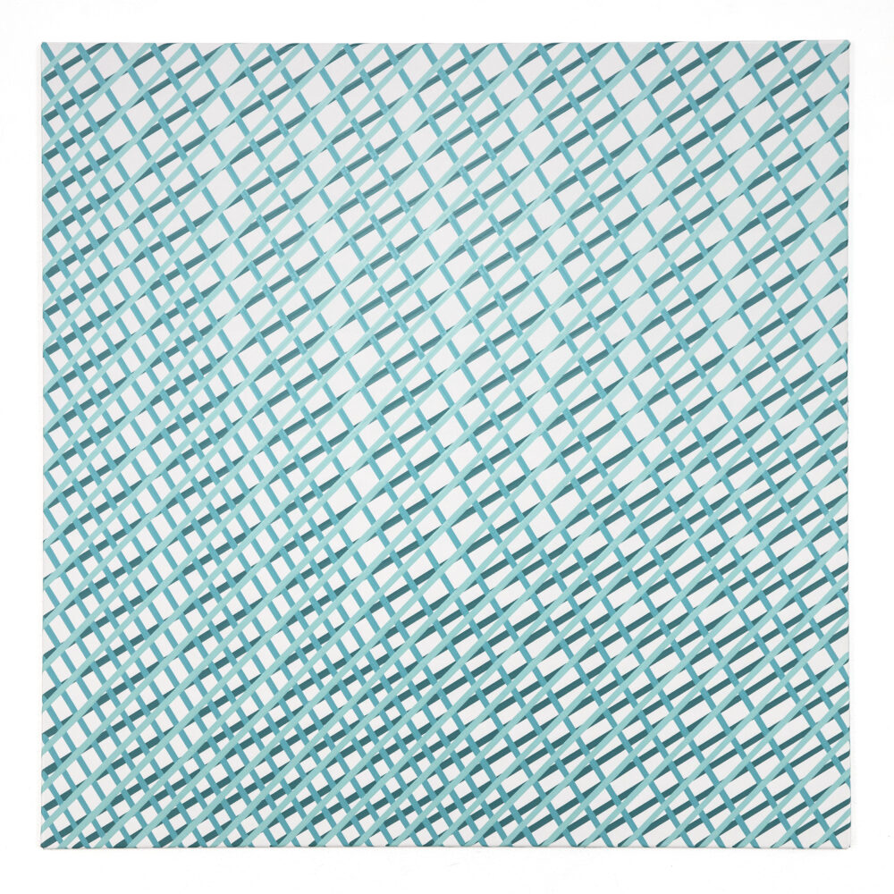BARBARA HÖLLER "Deep Space 02, 2022, Acryllack auf Lederimitat, 125 x 125 cm", credit: Barbara Höller