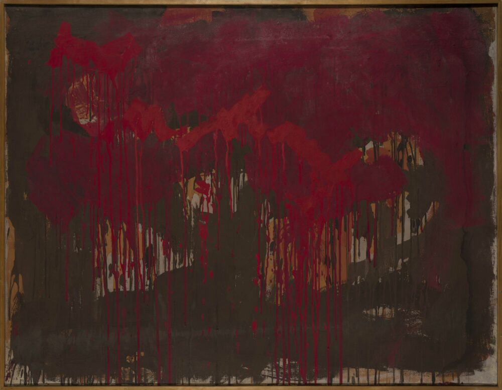 Hermann Nitsch Dispersion und Tempera auf Leinwand 1960 Foto Toni Muhr