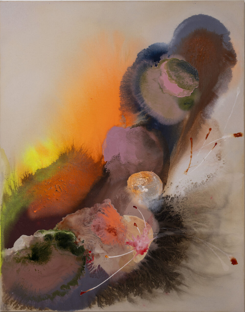Yun Wang "Reise ins Unterbewusstsein IV" Mischtechnik auf Leinwand, 2025, 140 x 110 cm, Foto: V. Khomenko